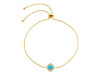 Turquoise & White Topaz Bracelet With Adjustable Camera Lock TRQ-RDB-67.