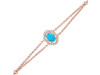 Turquoise & White Topaz Bracelet With Adjustable Camera Lock TRQ-RDB-68.