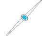 Turquoise & White Topaz Bracelet With Adjustable Camera Lock TRQ-RDB-68.