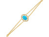 Turquoise & White Topaz Bracelet With Adjustable Camera Lock TRQ-RDB-68.