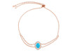 Turquoise & White Topaz Bracelet With Adjustable Camera Lock TRQ-RDB-68.