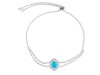Turquoise & White Topaz Bracelet With Adjustable Camera Lock TRQ-RDB-68.
