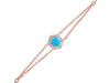Turquoise & White Topaz Bracelet With Adjustable Camera Lock TRQ-RDB-83.