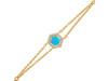 Turquoise & White Topaz Bracelet With Adjustable Camera Lock TRQ-RDB-83.