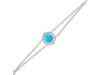 Turquoise & White Topaz Bracelet With Adjustable Camera Lock TRQ-RDB-83.