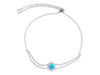 Turquoise & White Topaz Bracelet With Adjustable Camera Lock TRQ-RDB-83.