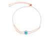 Turquoise & White Topaz Bracelet With Adjustable Camera Lock TRQ-RDB-83.