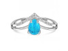 Turquoise & White Topaz Ring TRQ-RDR-1716.