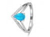 Turquoise & White Topaz Ring TRQ-RDR-1716.