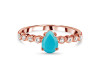 Turquoise & White Topaz Ring TRQ-RR-419D.