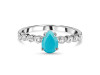 Turquoise & White Topaz Ring TRQ-RR-419D.