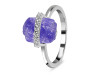 Tanzanite Raw Crystal & White Topaz Ring TZN-RR-381.