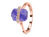 Tanzanite Raw Crystal & White Topaz Ring TZN-RR-381.