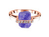 Tanzanite Raw Crystal & White Topaz Ring TZN-RR-381.