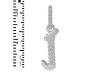 Cubic Zirconia Alphabet J Pendant CUZ-RDA-192.