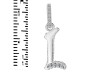 Cubic Zirconia Alphabet L Pendant CUZ-RDA-194.