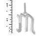 Cubic Zirconia Alphabet M Pendant CUZ-RDA-195.