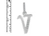 Cubic Zirconia Alphabet V Pendant CUZ-RDA-204.