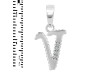 Cubic Zirconia Alphabet V Pendant CUZ-RDA-178.