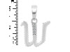 Cubic Zirconia Alphabet W Pendant CUZ-RDA-179.