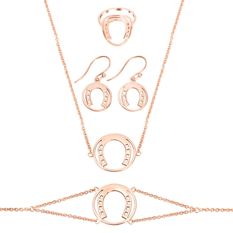 Horse Shoe Plain Silver Jewelry Set