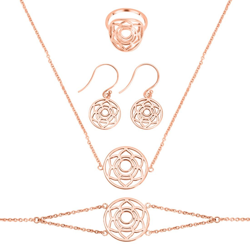 Sacral Chakra Plain Silver Jewelry Set
