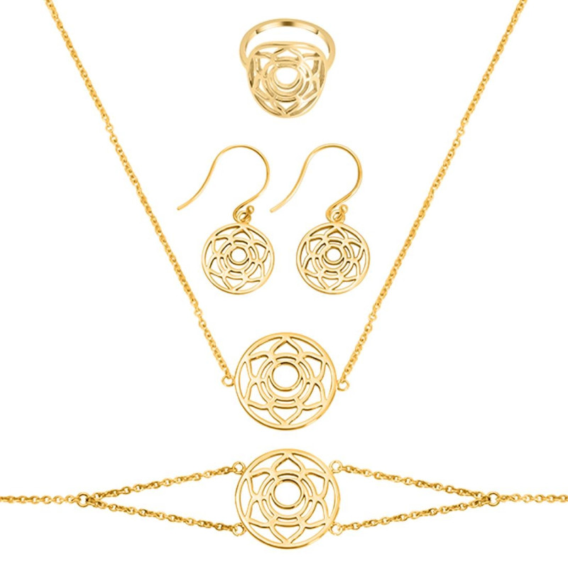 Sacral Chakra Plain Silver Jewelry Set PS-RDR-318 / RDE-539 / RDN-7 / RDB-7.