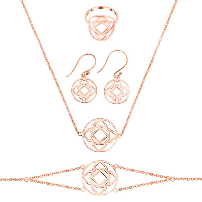 Base Chakra Plain Silver Jewelry Set