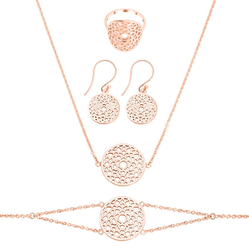 Crown Chakra Plain Silver Jewelry Set
