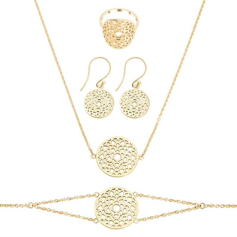 Crown Chakra Plain Silver Jewelry Set PS-RDR-320 / RDE-541 / RDN-9 / RDB-9.