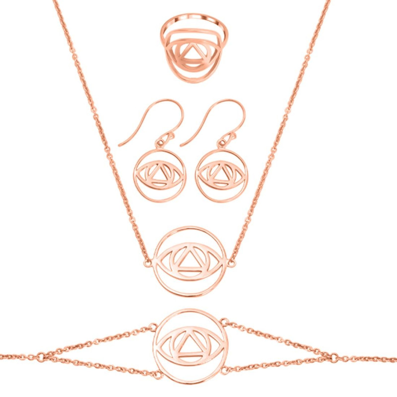 Brow Chakra Plain Silver Jewelry Set