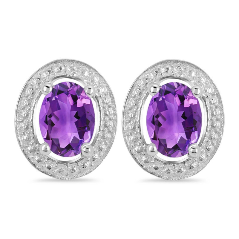 Amethyst Stud Earring AMT-RDE-35.