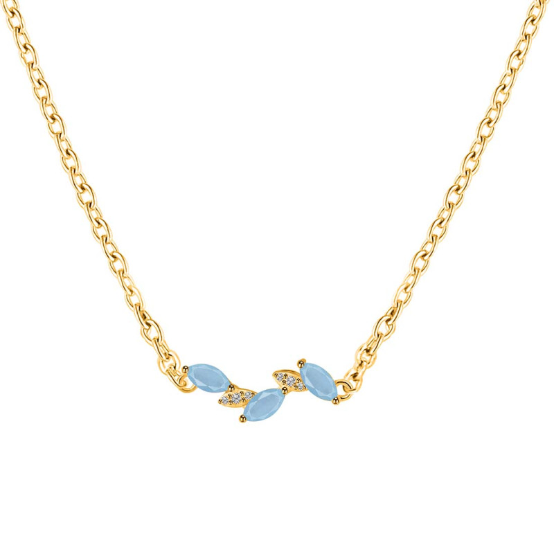 Aquamarine & White Topaz Necklace AQM-RDN-460.