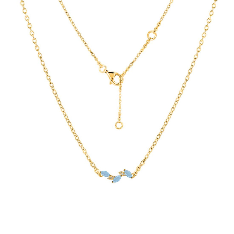Aquamarine & White Topaz Necklace AQM-RDN-460.