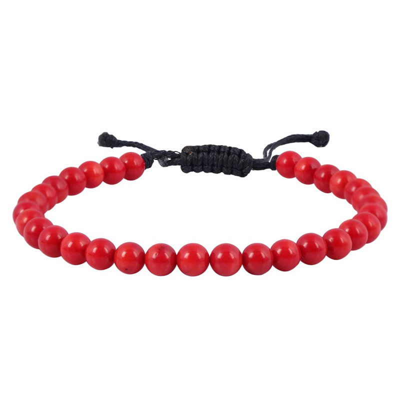 Red Coral Beaded Bracelet BDD-11-121