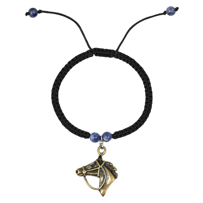 Horse Charm / Sodalite Beaded Bracelet BDD-11-201
