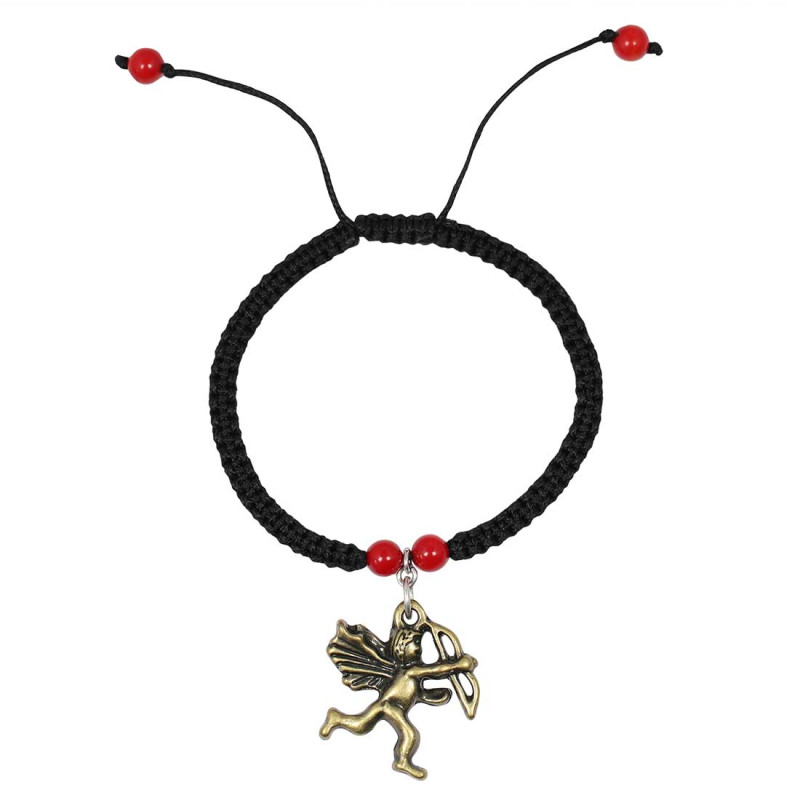 Red Coral / Cupid Charm Beaded Bracelet BDD-11-226