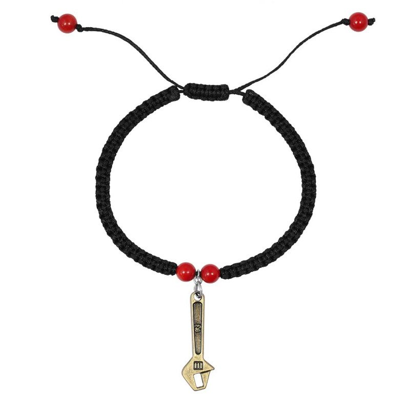 Red Coral / Wrench Charm Beaded Bracelet BDD-11-228