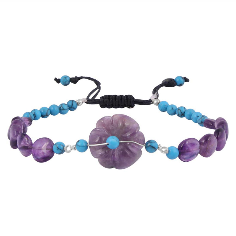 Amethyst / Turquoise Beaded Bracelet BDD-11-248