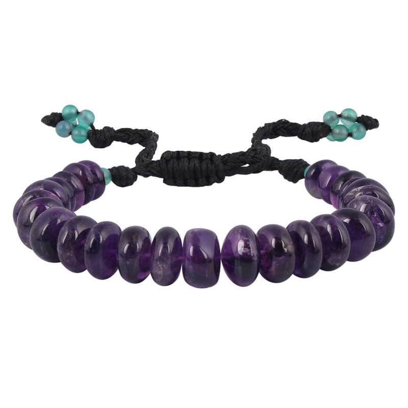 Amethyst / Green Onyx Beaded Bracelet BDD-11-280