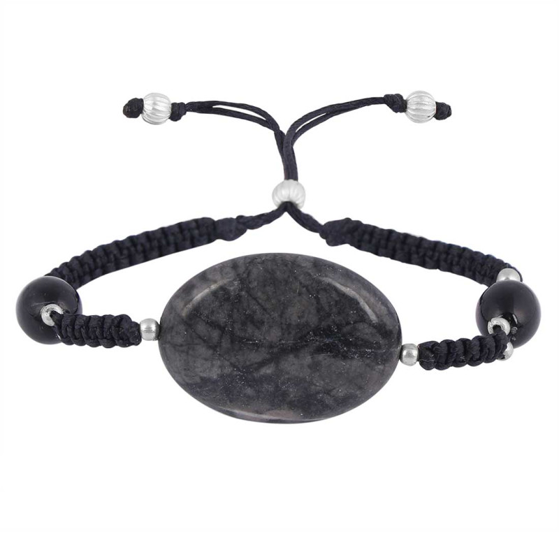 Picasso Jasper / Black Onyx Beaded Bracelet BDD-11-295
