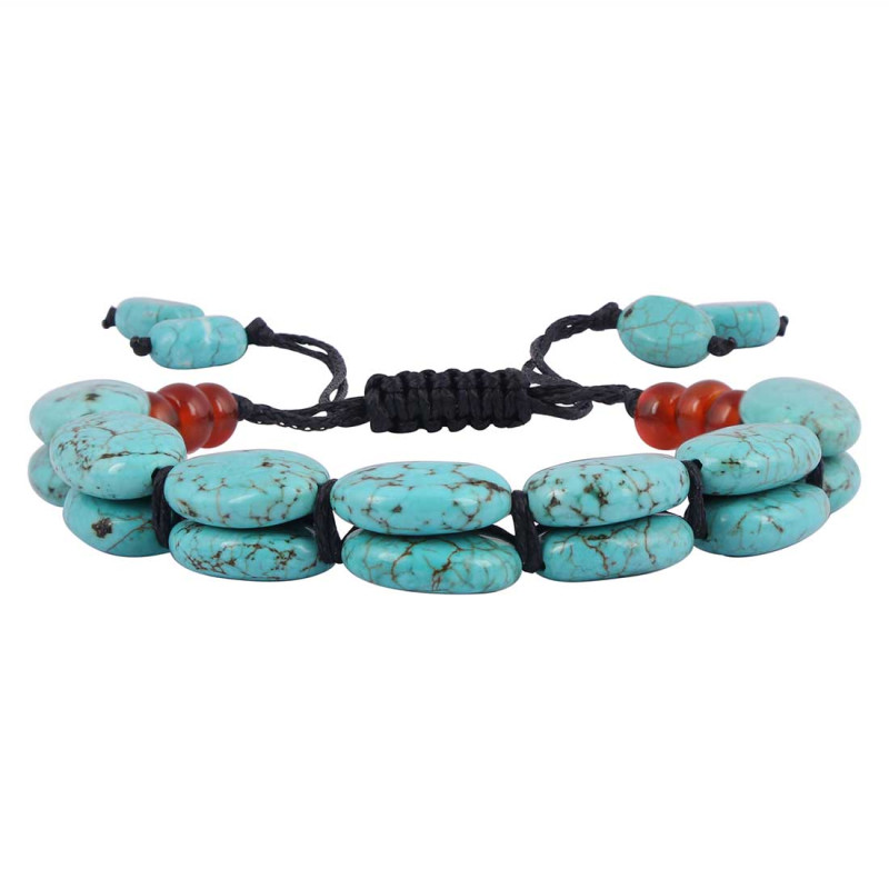 Turquoise / Carnelian Beaded Bracelet BDD-11-308