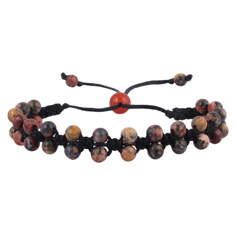 Picture Jasper / Carnelian Beaded Bracelet BDD-11-314