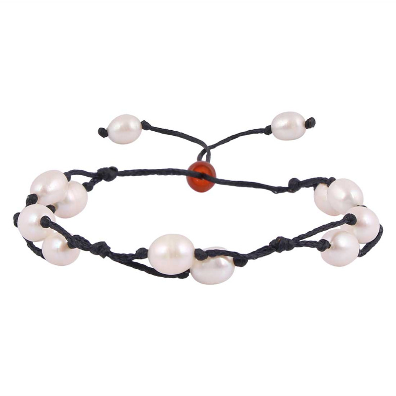 Pearl / Carnelian Beaded Bracelet BDD-11-322