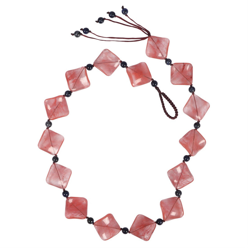 Cherry Agate Beaded Necklace BDD-12-1667
