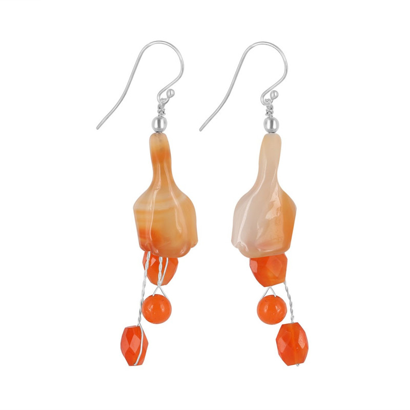 Carnelian Beaded Earring BDD-3-151