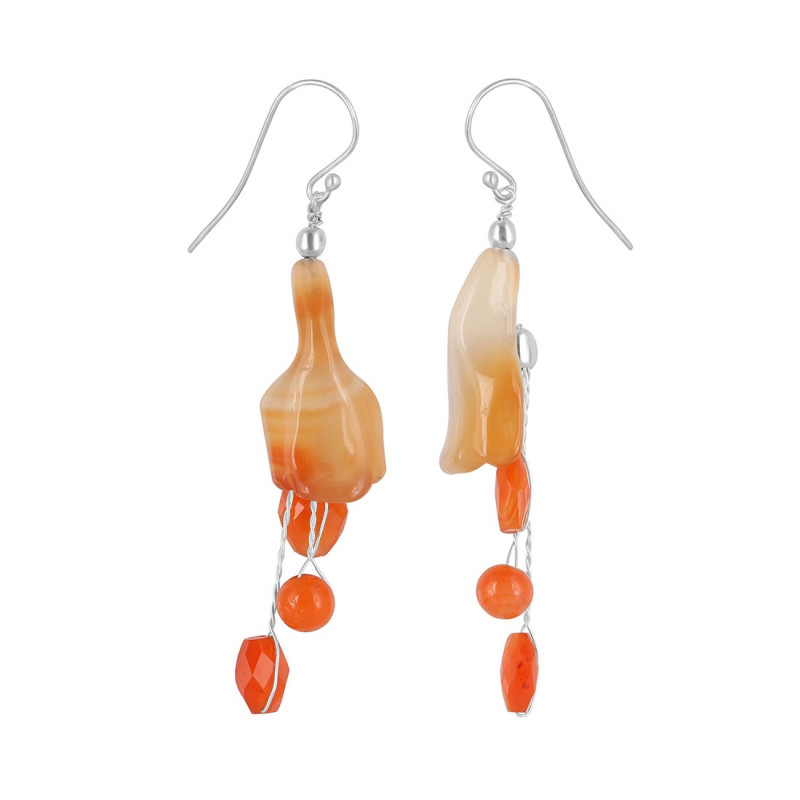Carnelian Beaded Earring BDD-3-151