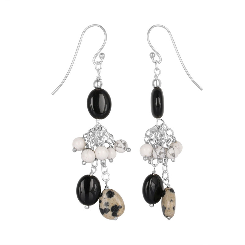 Delmefia Jasper/Howlite Beaded Earring BDD-3-164