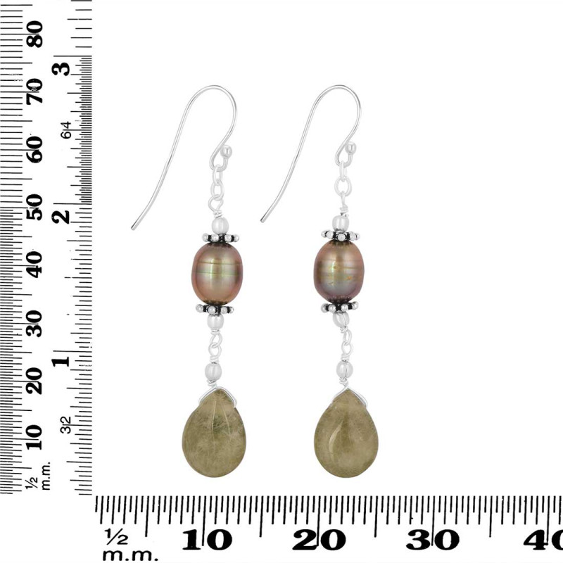 Peridot / Pearl Beaded Earring BDD-3-172