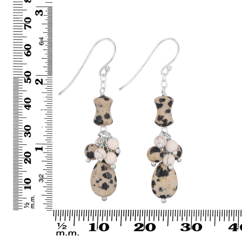 Delmefia Jasper / Howlite Beaded Earring BDD-3-189